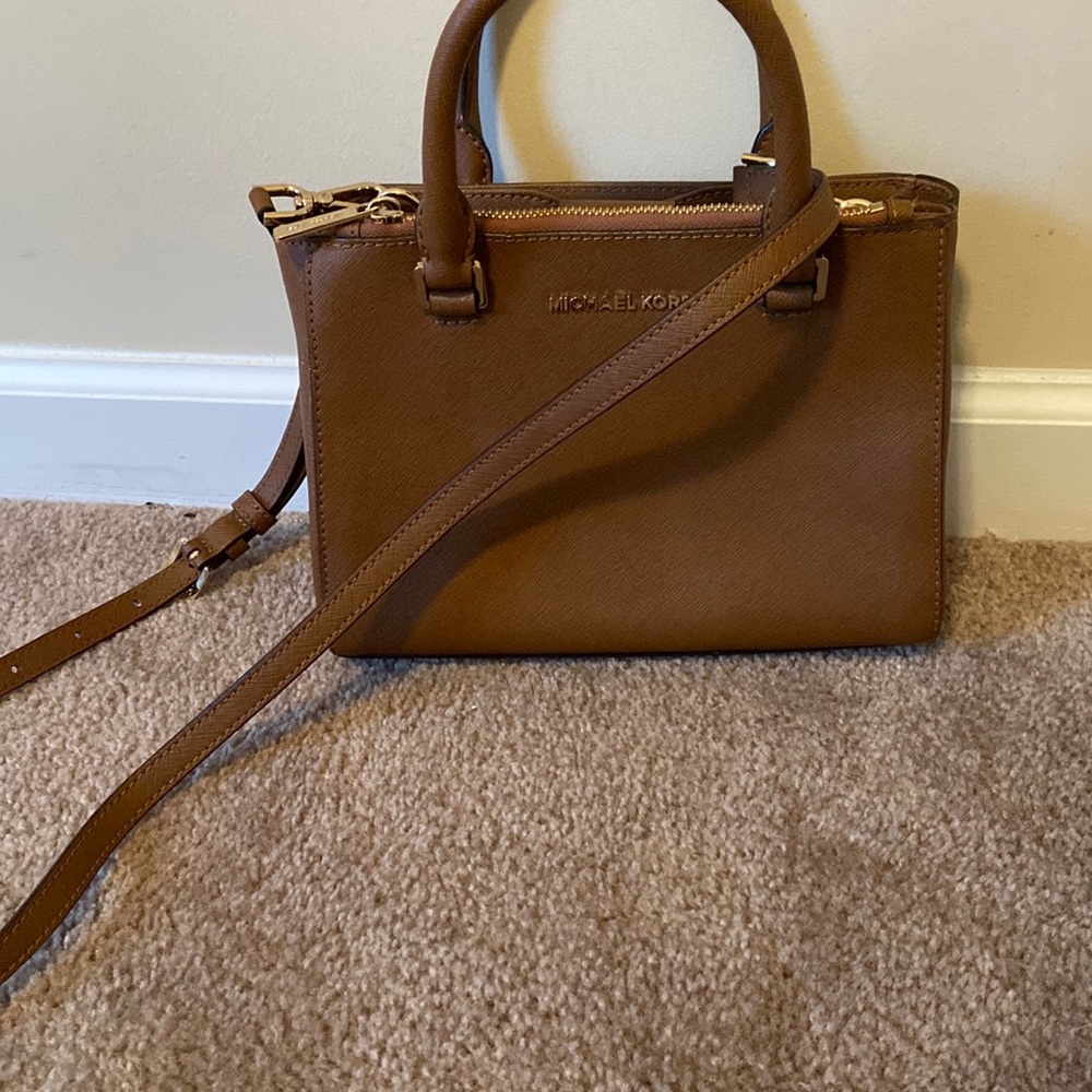Michael Kors small tan satchel